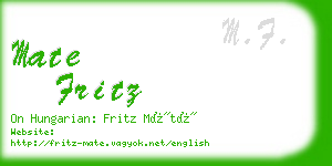 mate fritz business card